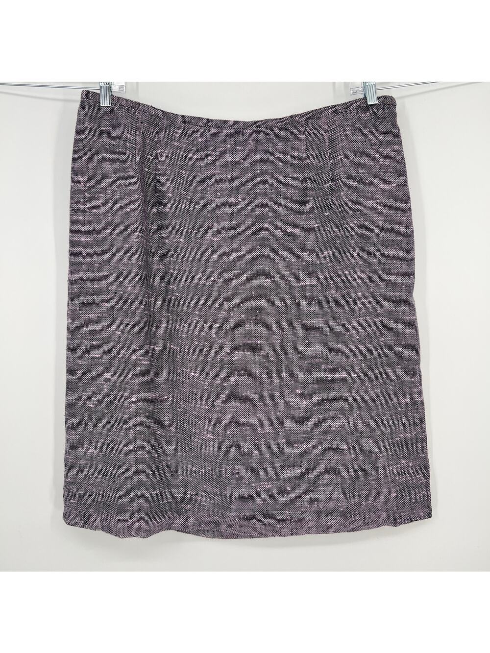 Linda Allard Ellen Tracy Linen Blend Skirt Womens 22 Lavender Purple Tweed NEW